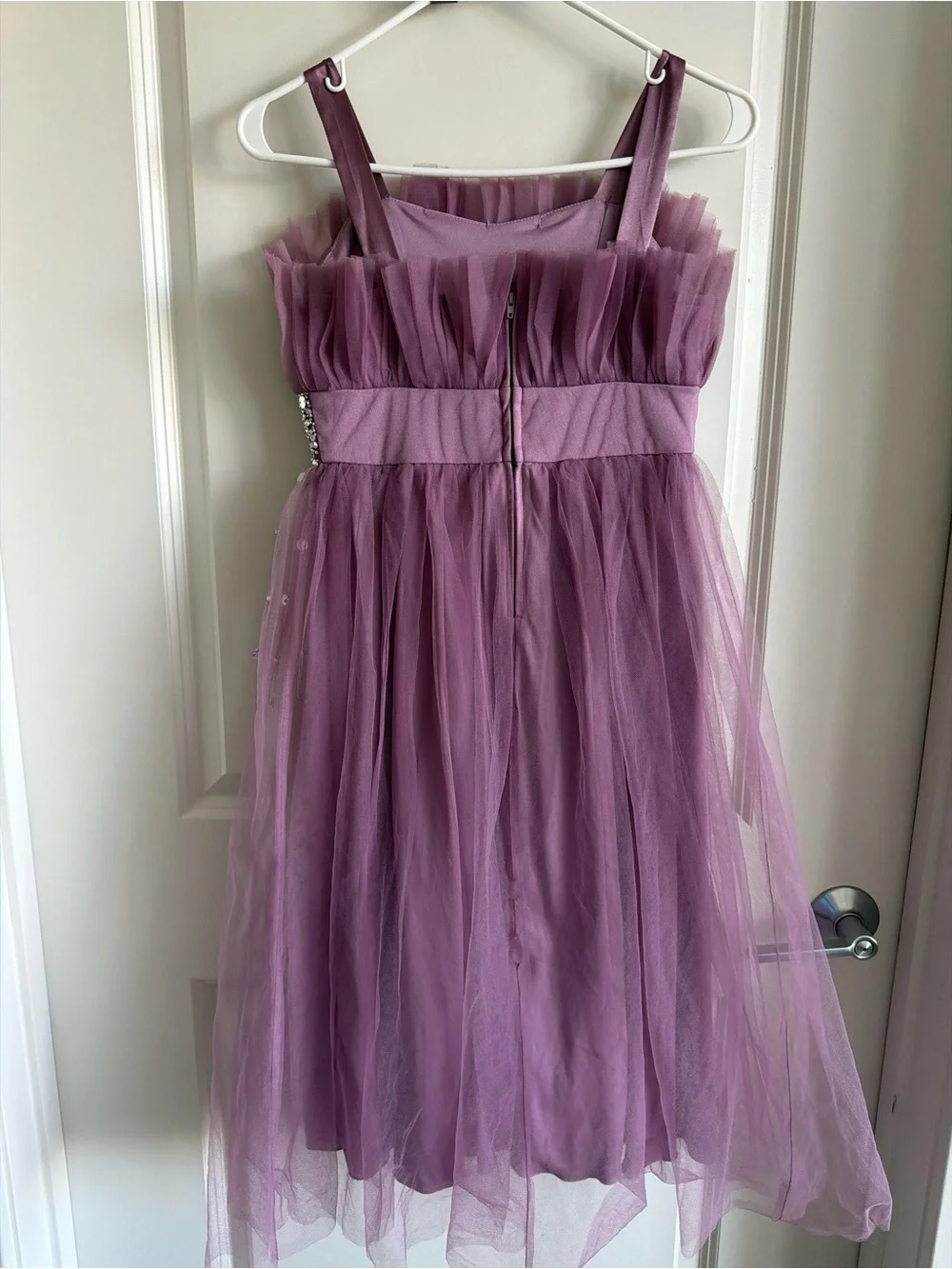 Girls Purple Tulle Dress with Sparkle Waistband
